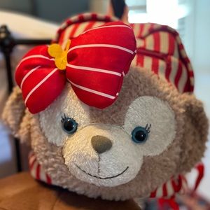 ShellieMay Duffy Bear Face Plush Canvas Backpack